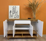 Тумба для обуви в прихожуюLION Салливан Тумба-2 Нимфея Альба (белый)/Дуб Аппалачи (LION-041007)