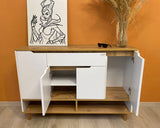 Тумба для обуви в прихожуюLION Салливан Тумба-2 Нимфея Альба (белый)/Дуб Аппалачи (LION-041007)