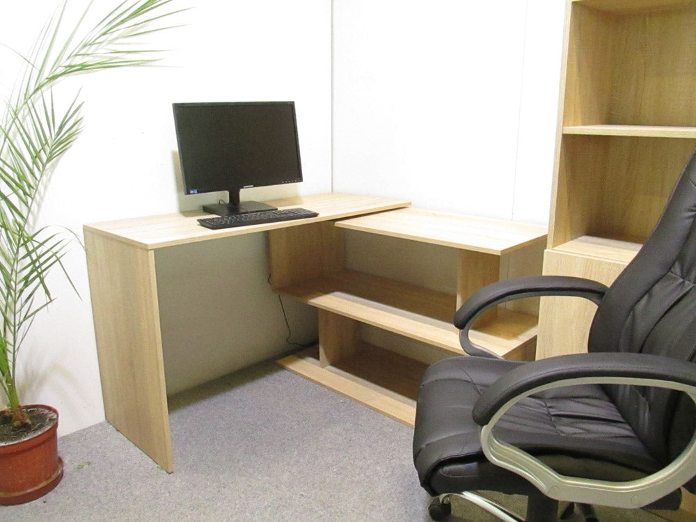 Cтол компьютерный поворотный с полками М-ЗОН Джеко 1200 Сонома (MZN-031032)