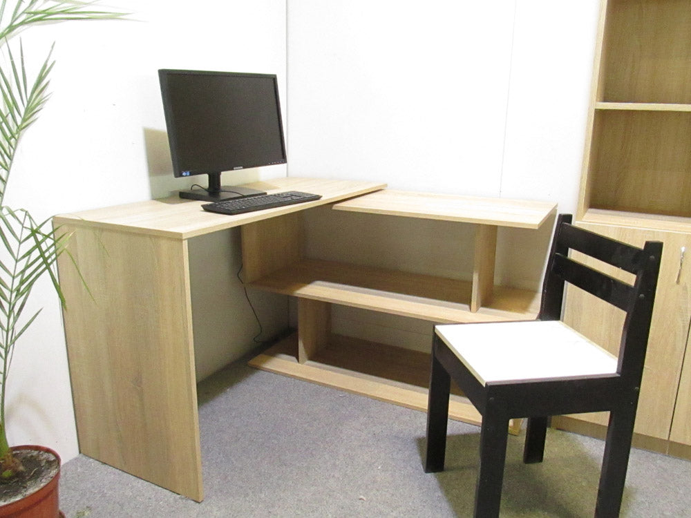 Cтол компьютерный поворотный с полками М-ЗОН Джеко 1200 Сонома (MZN-031032)