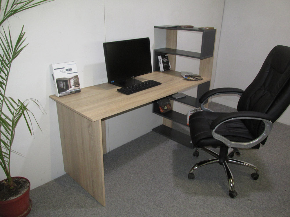 Cтол компьютерный с полками М-ЗОН Джеко 1416P правый Нимфея Альба (белый) (MZN-031028)