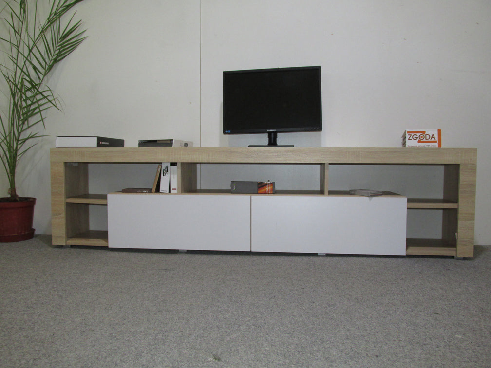 Тумба под телевизор с 5 полками М-ЗОН Джеко 200 Сонома/Антрацит (MZN-031039)