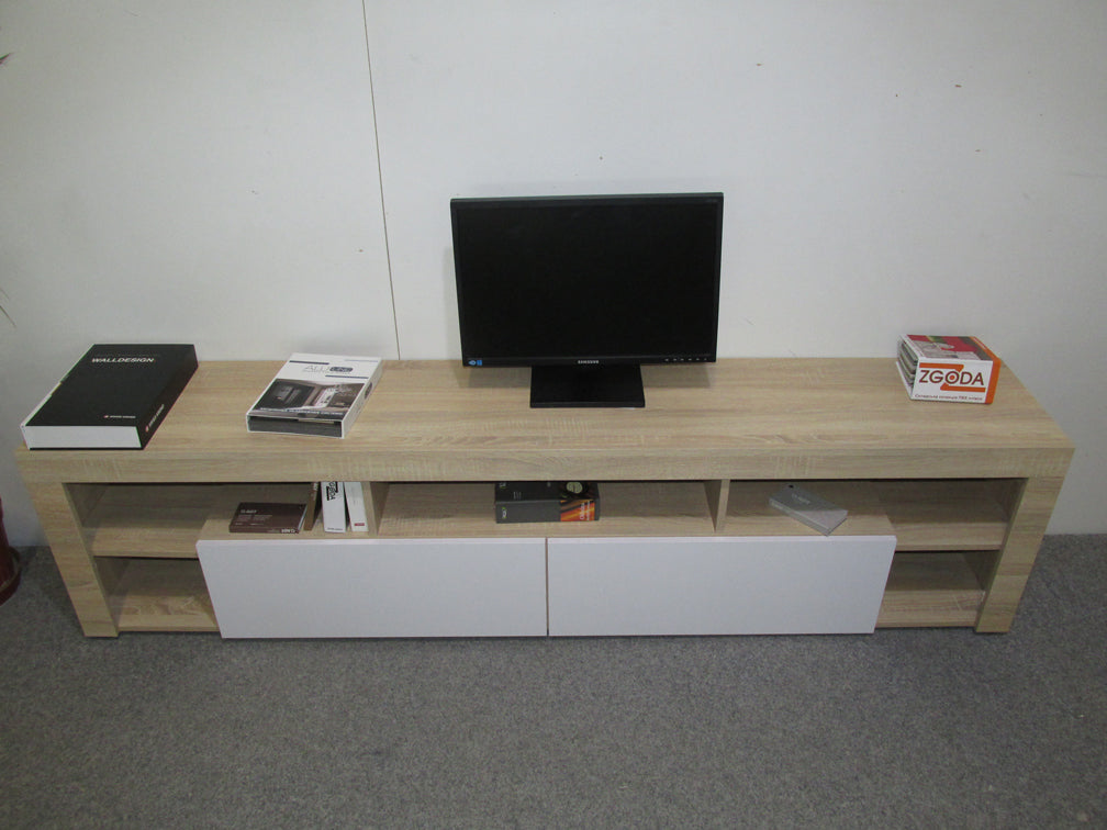 Тумба под телевизор с 5 полками М-ЗОН Джеко 200 Сонома/Антрацит (MZN-031039)