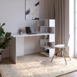 Cтол компьютерный с полками М-ЗОН Джеко 1416P правый Нимфея Альба (белый) (MZN-031028)