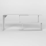 Cтол компьютерный поворотный с полками М-ЗОН Джеко 1200 Нимфея Альба (белый) (MZN-031031)