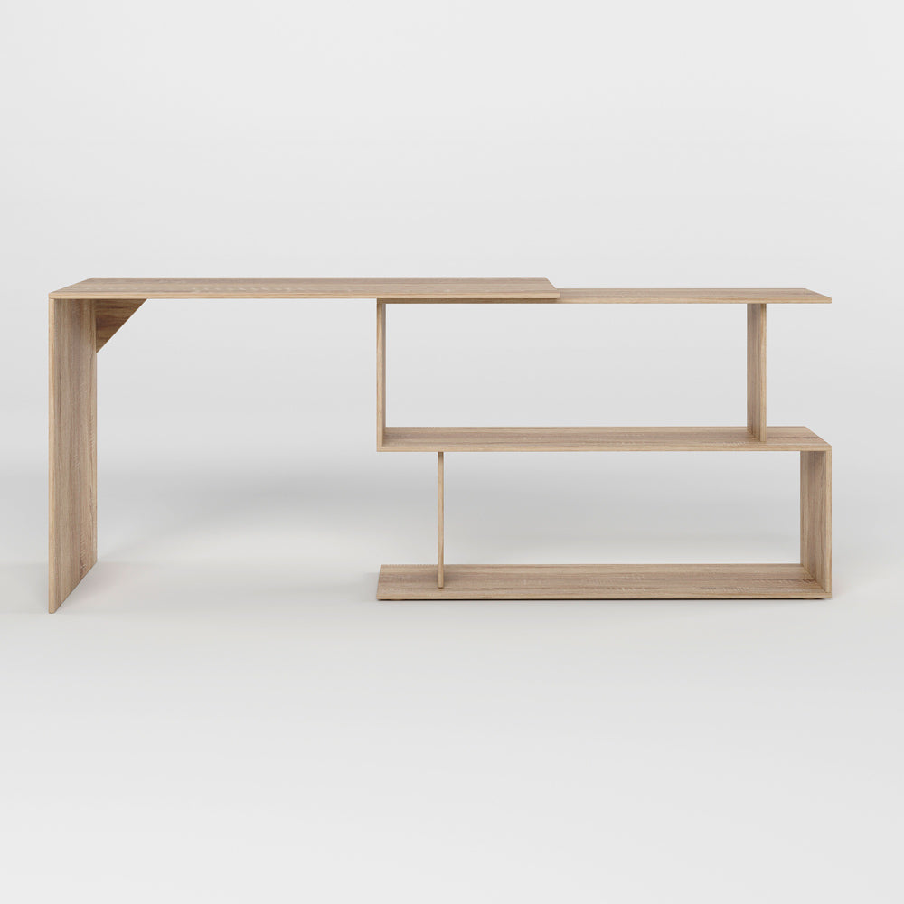 Cтол компьютерный поворотный с полками М-ЗОН Джеко 1200 Сонома (MZN-031032)