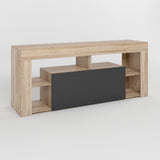 Тумба под телевизор с 4 полками М-ЗОН Джеко 140 Сонома/Антрацит (MZN-031036)