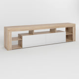 Тумба под телевизор с 5 полками М-ЗОН Джеко 200 Сонома/Нимфея Альба (белый) (MZN-031038)