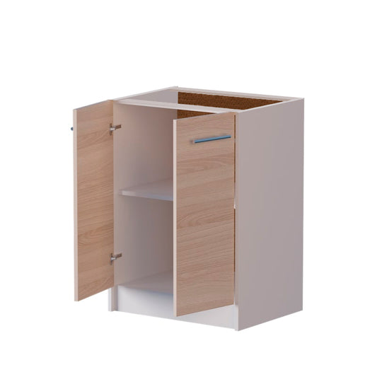 Кухонный модуль нижний Эверест Эко 600 ясень шимо светлый/белый (без столешницы) 60х46х82 см (DTM-2811)