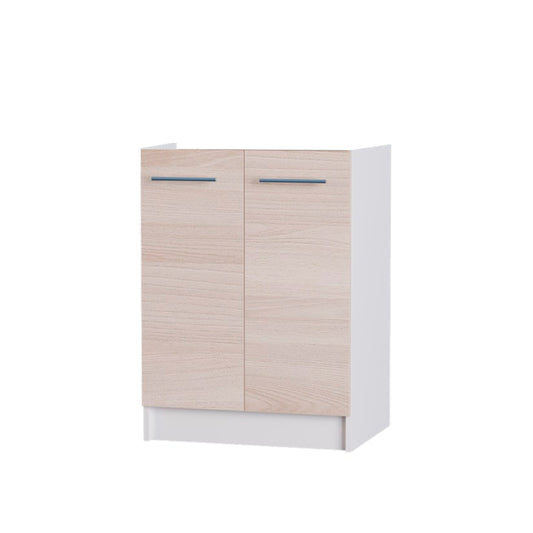 Кухонный модуль нижний Эверест Эко 600 ясень шимо светлый/белый (без столешницы) 60х46х82 см (DTM-2811)