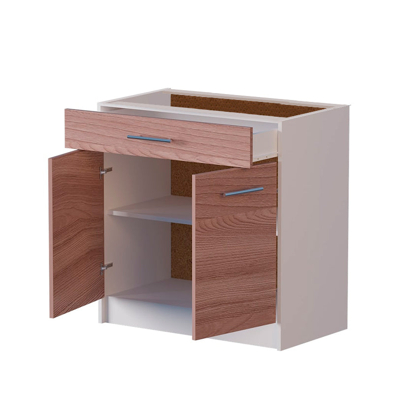 Кухонный модуль нижний с шухлядой Эверест Эко 800 ясень шимо темный/белый (без столешницы) 80х46х82 см (DTM-2842)