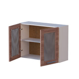 Кухонный модуль витрина Эверест Эко 800 ясень шимо темный/белый 80х30х58 см (DTM-2830)