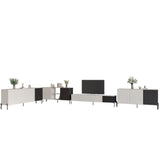 Комплект модульный для гостиной LION Грей 4 элемента с черными металлическими ножками Бетон Style/Асфальт (LION-042706)