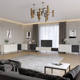 Комплект модульный для гостиной LION Грей 4 элемента с черными металлическими ножками Бетон Style/Асфальт (LION-042706)