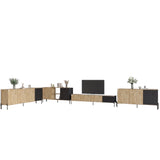 Комплект модульный для гостиной LION Грей 4 элемента с черными металлическими ножками Дуб Аппалачи/Асфальт (LION-042696)