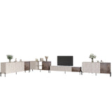 Комплект модульный для гостиной LION Грей 4 элемента с черными металлическими ножками Самоа Дымчатый/Дерево (LION-042735)