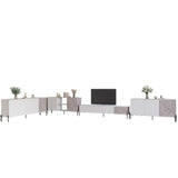 Комплект модульный для гостиной LION Грей 4 элемента с черными металлическими ножками Нимфея Альба (белый)/Камень (LION-042830)