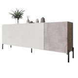 Комод в гостиную на черных металлических ножках LION Грей 204x38x76,5 см Бетон Style/Камень (LION-042615)