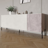 Комод в гостиную на черных металлических ножках LION Грей 204x38x76,5 см Бетон Style/Камень (LION-042615)