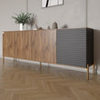 Комод на золотых металлических ножках LION Грей 204x38x76,5 см Дуб Ливорно/Асфальт (LION-042675)
