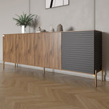 Комод на золотых металлических ножках LION Грей 204x38x76,5 см Дуб Ливорно/Асфальт (LION-042675)