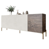 Комод на золотых металлических ножках LION Грей 204x38x76,5 см Бетон Style/Дерево (LION-042655)