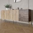 Комод на золотых металлических ножках LION Грей 204x38x76,5 см Дуб сонома трюфель/Дерево (LION-042665)