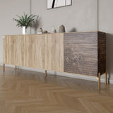 Комод на золотых металлических ножках LION Грей 204x38x76,5 см Дуб сонома трюфель/Дерево (LION-042665)