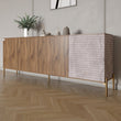 Комод на золотых металлических ножках LION Грей 204x38x76,5 см Дуб Ливорно/Камень (LION-042686)