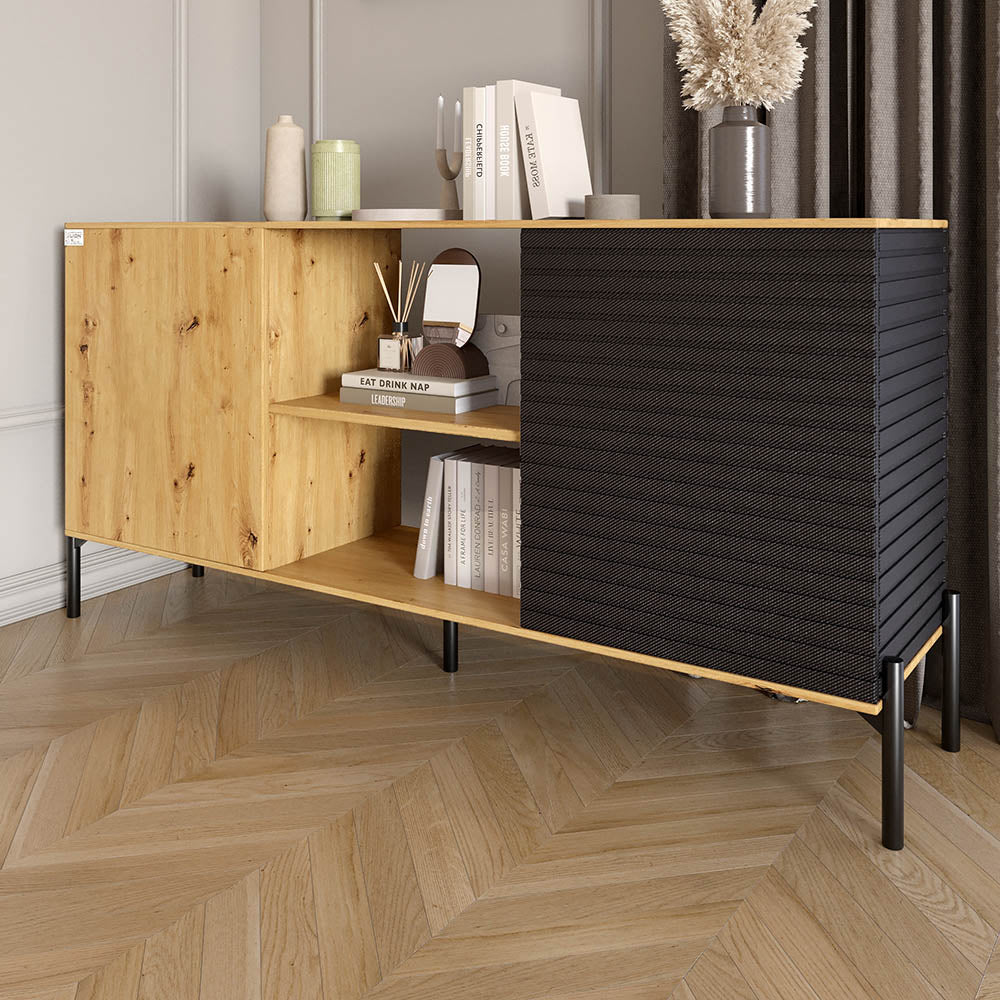 Комплект модульный для гостиной LION Грей 4 элемента с черными металлическими ножками Бетон темный/Кашемир (LION-042845)