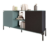 Комод открытый на черных металлических ножках LION Грей Гранит серый/Асфальт (LION-042720)