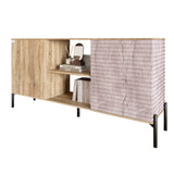 Комод открытый на черных металлических ножках LION Грей Дуб Сонома/Камень (LION-042795)