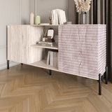 Комод открытый на черных металлических ножках LION Грей Самоа дымчатый/Камень (LION-042815)