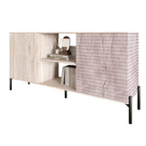 Комод открытый на черных металлических ножках LION Грей Самоа дымчатый/Камень (LION-042815)