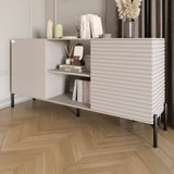 Комод открытый на черных металлических ножках LION Грей Кашемир/Кашемир (LION-042871)