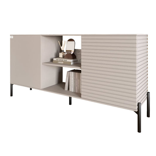 Комод открытый на черных металлических ножках LION Грей Кашемир/Кашемир (LION-042871)