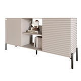 Комод открытый на черных металлических ножках LION Грей Кашемир/Кашемир (LION-042871)