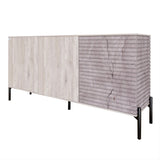 Комод закрыт в гостиную на черных металлических ножках LION Грей 154x38x76,5 см Самоа Дымчатый/Камень (LION-041801)