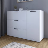 Комод LION Краш с тремя выдвижными ящиками и закрытыми полками Нимфея альба (LION-044150)