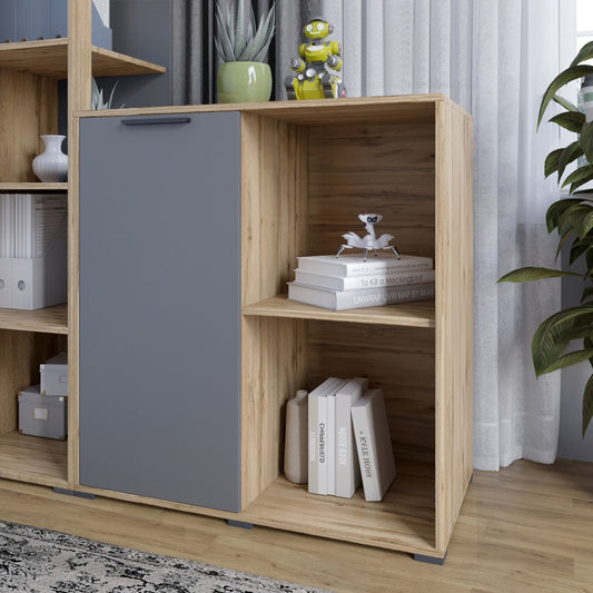 Тумба однодверная LION Краш 82x43x86 см Дуб аппалачи/Антрацит (LION-044120)