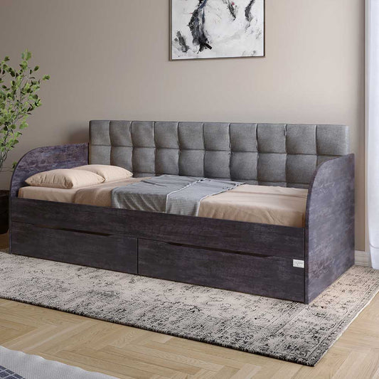 Детская односпальная кровать LION Л-7 с ящиками и ламелями Лили-95 90x200 см Бетон темный (LION-041088)