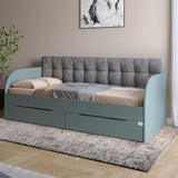 Детская односпальная кровать LION Л-7 с ящиками и ламелями Лили-95 80x190 см Гранит серый (LION-044229)