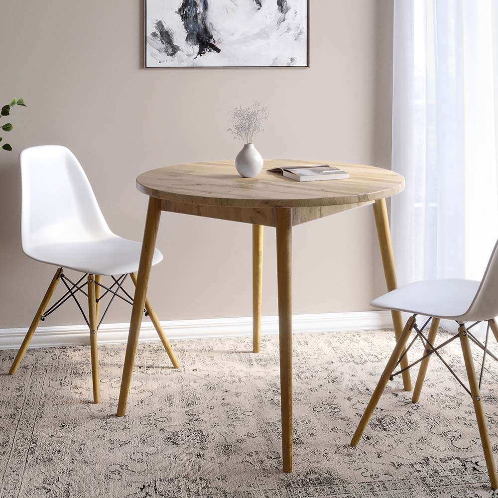 Обеденный стол круглый LION Маями-1 деревянные ножки Дуб Аппалачи (LION-041150) ТОП