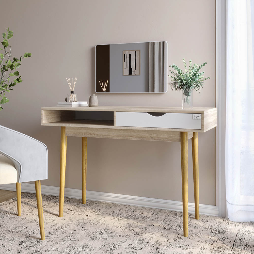 Письменный стол LION Сканди-1 Нимфея Альба (белый)/Дуб Сонома (LION-041194)