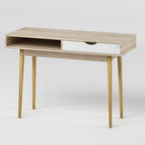 Письменный стол LION Сканди-1 Нимфея Альба (белый)/Дуб Сонома (LION-041194)