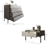 Гарнитур в спальню комод и прикроватная тумба на 1 ящик LION Wood Дуб Сонома (LION-041529)