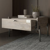 Гарнитур в спальню комод и прикроватная тумба на 1 ящик LION Wood Дуб Сонома (LION-041529)