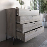 Гарнитур в спальню комод и прикроватная тумба на 1 ящик LION Wood Дуб Сонома (LION-041529)