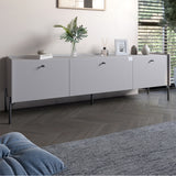 Тумба под телевизор на 3 ящика LION Wood с черными ножками 160х65х40 см Кашемир (LION-043141)