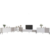 Комплект модульный для гостиной LION Грей 4 элемента с черными металлическими ножками Нимфея Альба (белый)/Кашемир (LION-042846)